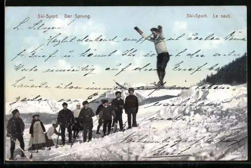 AK Skifahrer beim Sprung