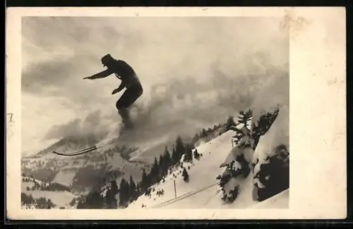 AK Skispringer hebt ab