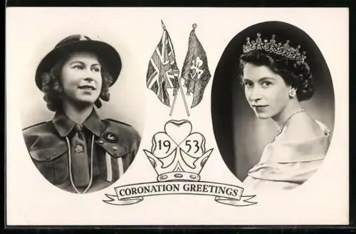 AK Elisabeth II. von England anlässlich ihrer Krönung 1953