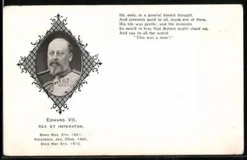 AK Portrait Edward VII. von England