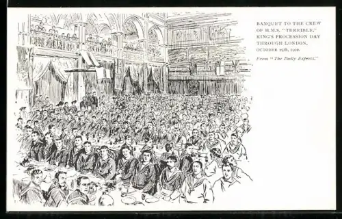 AK London, Banquet to the Crew of H.M.S. Terrible, King`s Procession Day