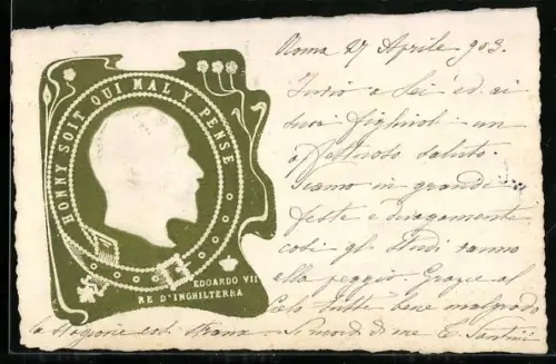 Präge-AK Side portrait of Edward VII.