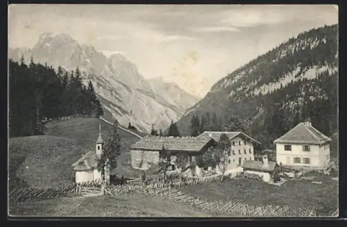 AK Weissbach bei Lofer, Hirschbühel mit dem Mühlsturzhorn