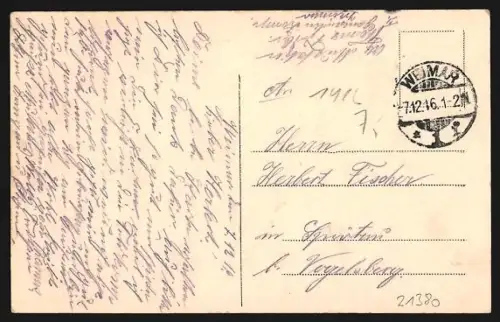 AK Weimar, Carl August-Denkmal