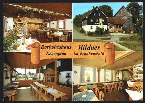 AK Neuengrün im Frankenwald, Dorfgasthaus Hildner, Innenansichten