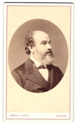 Fotografie Lombardi, Brighton, King`s Road 113, Porträt eines Mannes mit Bart