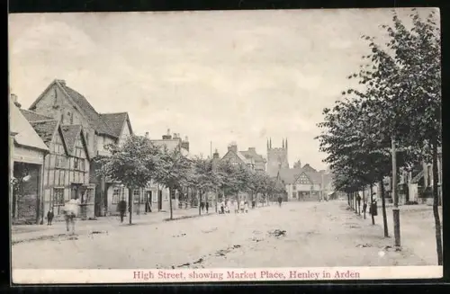 AK Henley in Arden, High Street showing Market Place