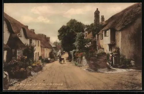 AK Thurlestone, Street scene with cottages