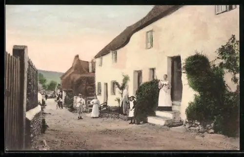 AK Buckland, Street scene with cottages