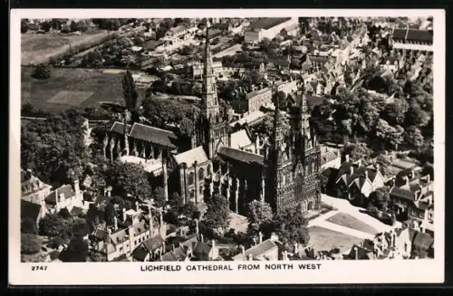 AK Lichfield, Aerial view of the Cathedral from North West