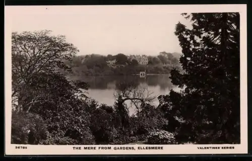 AK Ellesmere, The Mere from Gardens