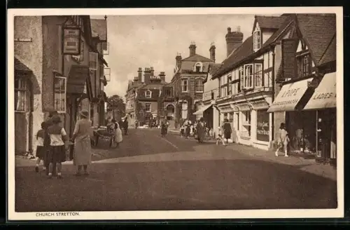 AK Church Stretton, Street scene with houses and shops