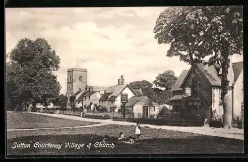 AK Sutton Courtenay, View of the village and church