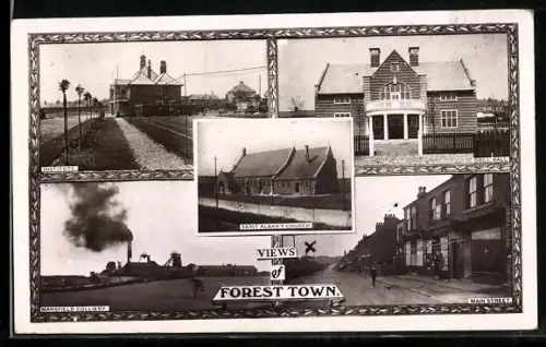 AK Forest Town, Mansfield Colliery, Main Street, Institute, Drill Hall