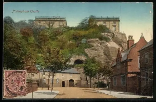 AK Nottingham, View of the Castle with rock