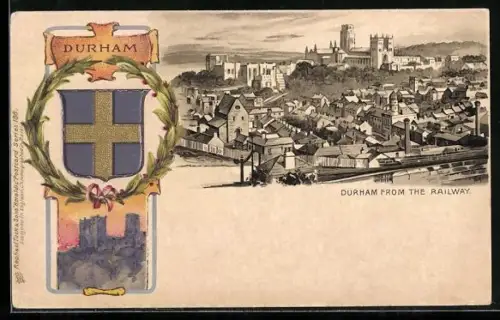 AK Durham, View from the Railway, Coat of Arms