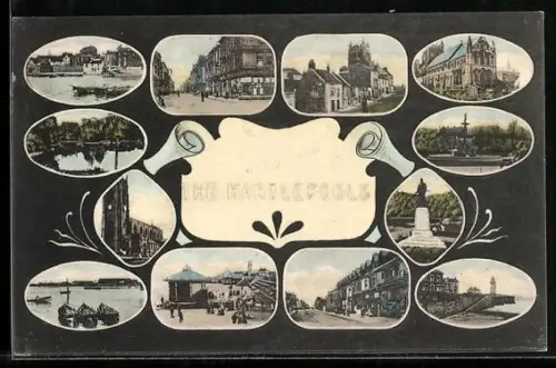 AK Hartlepool, Church, Fountain, Memorial and Bandstand