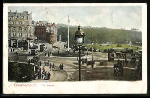 AK Bournemouth, The Square with tramways and people