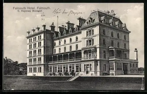 AK Falmouth, Falmouth Hotel, C. Duplessy, Manager