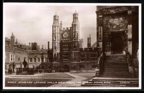 AK Eton, King`s Scholars Leaving Hall, A View from the Chapel Steps
