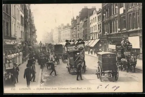 AK London, Oxford Street from Tottenham Corut Road