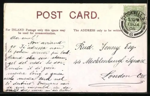 AK Clapham, High Street, Strassenbahn