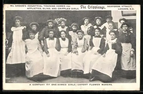AK London, The Crippleage, Sekforde Street, A Company of one-armed girls, Expert flower makers