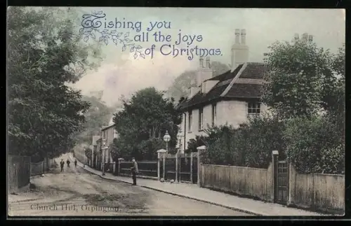 AK Orpington, Church Hill, Weihnachtsgruss