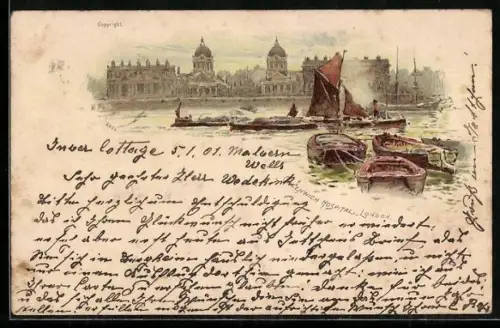 Lithographie London, Greenwich Hospital