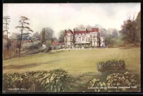 Künstler-AK Golders Hill, Golders Green Station Hampstead Tube