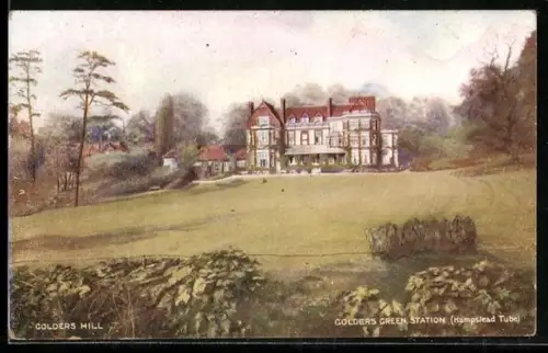 Künstler-AK Golders Hill, Golders Green Station Hampstead Tube