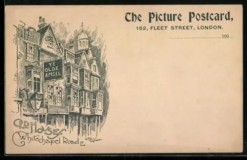 Künstler-AK London, Old House, Whitechapel Road, The Picture Postcard, 152, Fleet Street