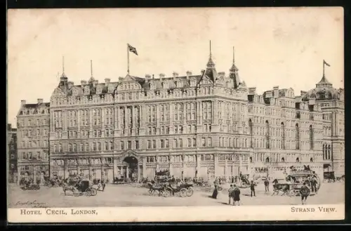 AK London, Hotel Cecil, Strand View