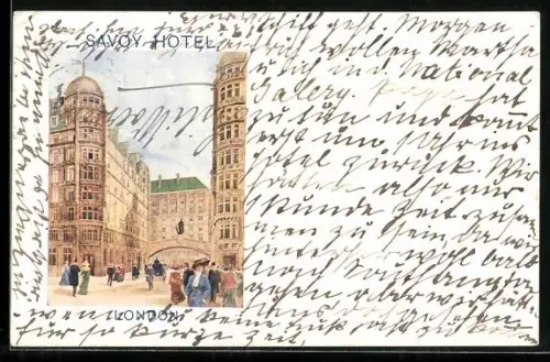 Künstler-AK London, Savoy Hotel