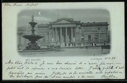 Mondschein-AK Liverpool, Art Gallery