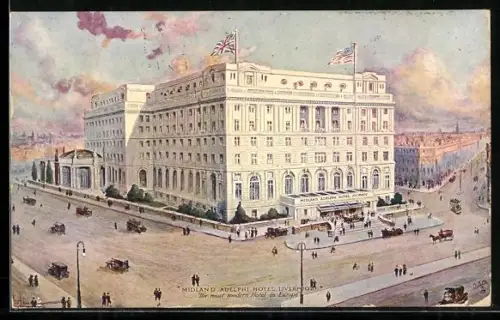 Künstler-AK Liverpool, Midland Adelphi Hotel