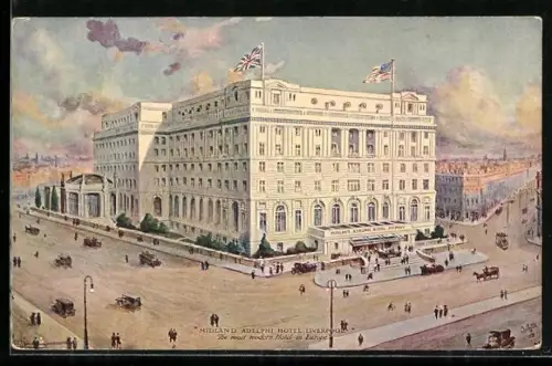 Künstler-AK Liverpool, Midland Adelphi Hotel
