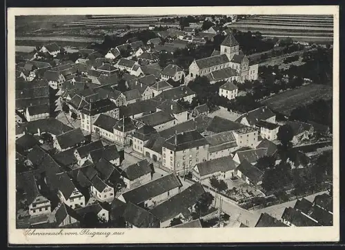 AK Schwarzach, Ansicht vom Flugzeug aus