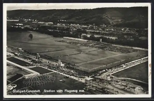AK Stuttgart-Cannstatt, Stadion vom Flugzeug aus