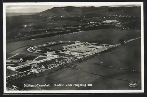 AK Stuttgart-Cannstatt, Ansicht auf das Stadion vom Flugzeug aus gesehen