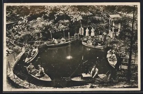 AK Trechtingshausen a. Rhein, Wasserkarussel beim Waldrestaurant Letzte Mühle im Morgenbachtal
