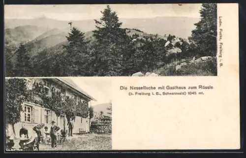 AK Freiburg i. B., Nessellache mit Gasthaus zum Rössle