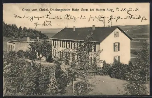 AK Pracht, Christliches Erholungsheim Hohe Grete bei Hamm Sieg