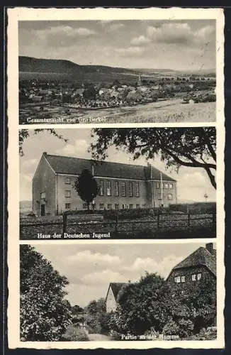 AK Gr.-Berkel, Totalansicht, Haus der Deutschen Jugend und Partie an der Humme