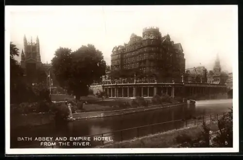 AK Bath, Bath Abbey and Empire Hotel from the River
