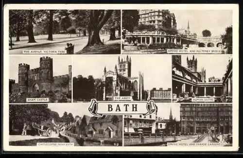 AK Bath, The Avenue, Victoria Park, Empire Hotel and Pulteney Bridge, Roman Baths