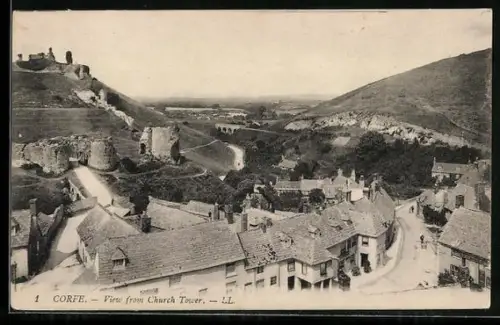 AK Corfe, View from Church Tower