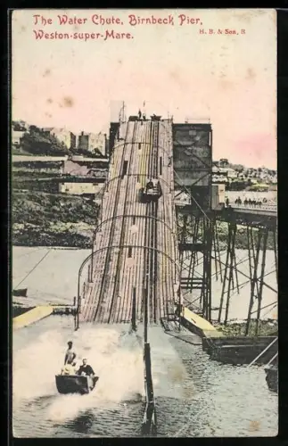 AK Weston-super-Mare, The Water Chute, Birnbeck Pier