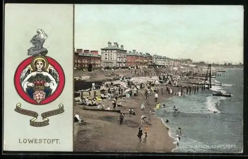 AK Lowestoft, South Beach with Coat of Arms