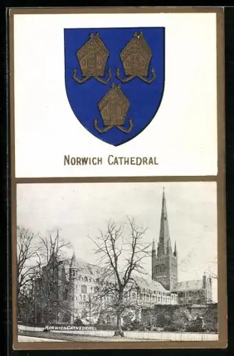 AK Norwich, Cathedral, Wappen
